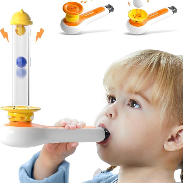 3 in 1 Sensory Toys for Toddler with Whistle, Ball Blowing, Floating Blow Pipe Balls
